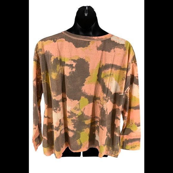 Seed to Style Organic Cotton Watercolor Print Long-Sleeve Top Sunset - Regular - Picture 2 of 2